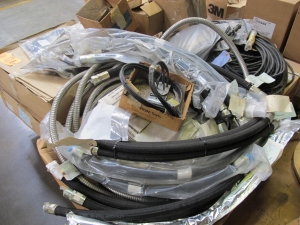 LOT TO INCLUDE: MISC. CABLES, CORDS, HOSES, TYCO CONNECTORS. LOADING & HANDLING FEE $15-4078